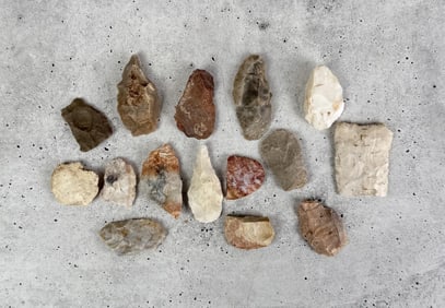 Ancient Native American Indian Arrowheads Tools