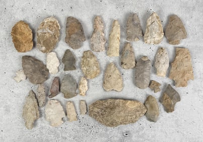 Ancient Native American Indian Arrowheads Tools
