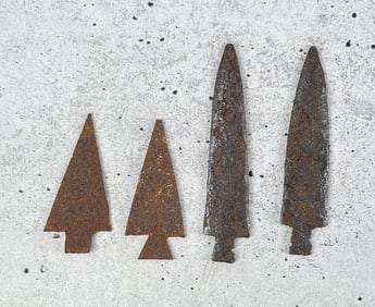 Plains Native American Indian Metal Arrowheads