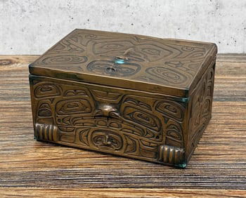 Haida Northwest Coast Indian Copper Covered Box