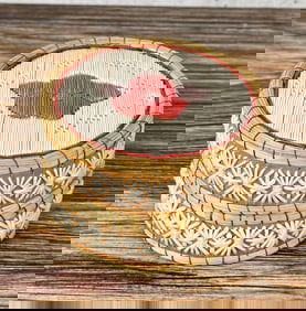 Antique Ojibwe Indian Birch Bark Quilled Box