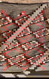 Navajo Klagetoh Indian Rug: 49" by 76". Patched hole as shown.