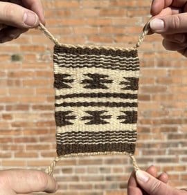 Miniature Navajo Indian Wide Ruins Sampler Rug