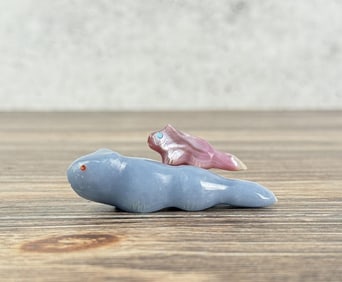 Zuni Carved Angelite Fox Fetish