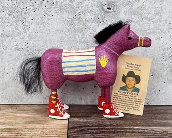 Chandler Begaye Navajo Folk Art Wood Carving Horse