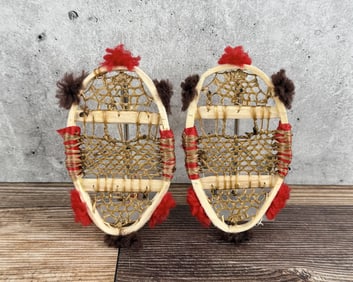 Miniature Huron Native American Indian Snowshoes