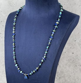 Navajo Sterling Silver Turquoise Lapis Necklace