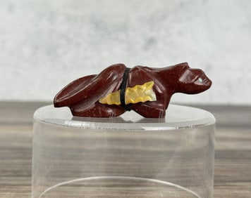 Zuni Caved Pipestone Mountain Lion Fetish