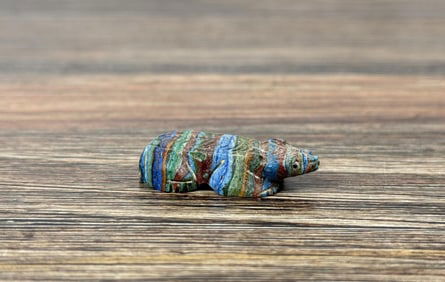 Zuni Carved Rainbow Calsilica Badger Fetish