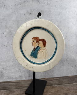 Earl Hasting Beymer American Folk Art Painting: 7 1/2" diameter.