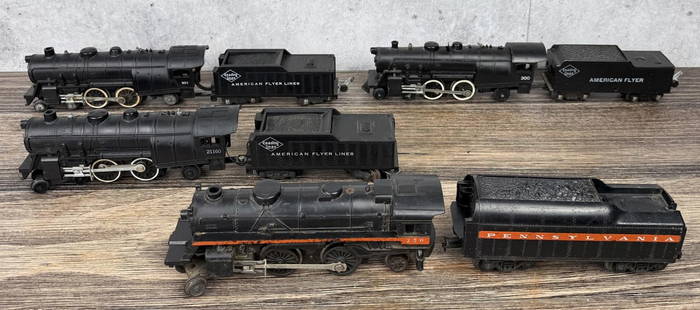 American Flyer Locomotives and Tenders: 301, 21160, 300, 250