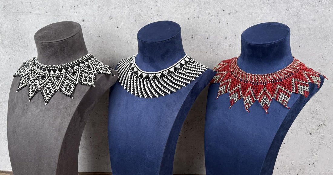Collection of Beaded Necklace Collars: Nice grouping.