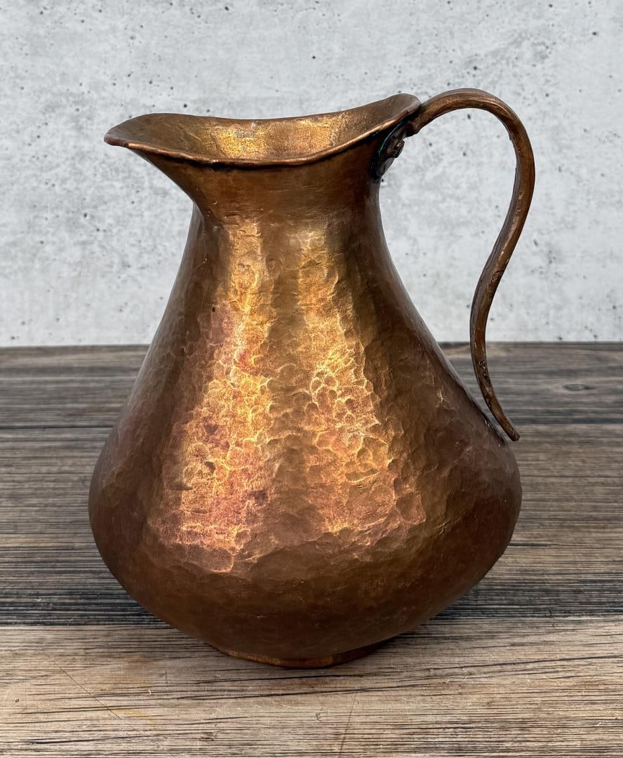 Arts & Crafts Hammered Copper Pitcher (1 of 7)