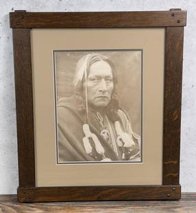 Carl Moon Bro Ki He Kah Osage Indian Photo: 19" by 22" framed.