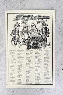 Jay Rummel Missoula Montana Eddies Club Poster: 11" by 17" A Missoula artist, Rummel was known for his love of Native American and pioneer storytelling, the paintings of Charlie Russell, 1960's psychedelia, folk music and modern art. The Five Valle