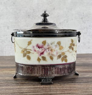 Victorian Pairpoint Wavecrest Biscuit Jar: 6 1/2" by 6" by 6"