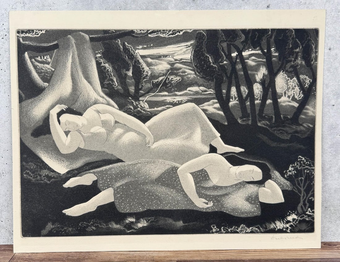 Doel Reed Sleeping Women Aquatint Etching (1 of 3)
