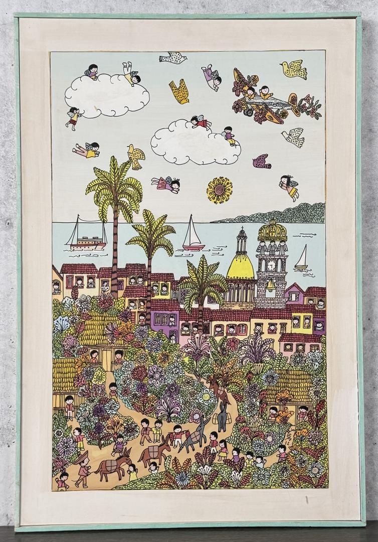 Manuel Lepe Macedo Gouache Painting (1 of 8)