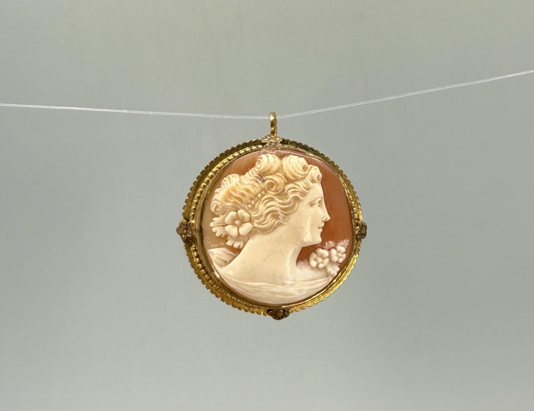 Victorian Shell Cameo Brooch 12k GF (1 of 4)