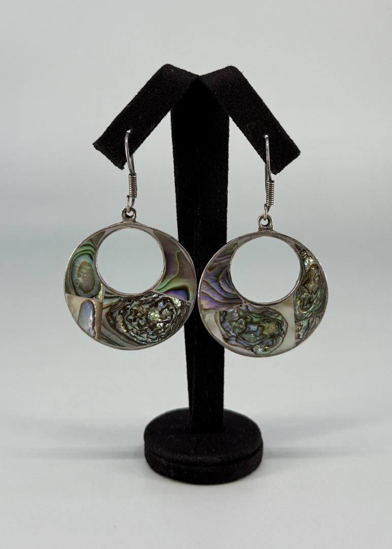 Taxco Mexico Sterling Silver Abalone Earrings (1 of 4)