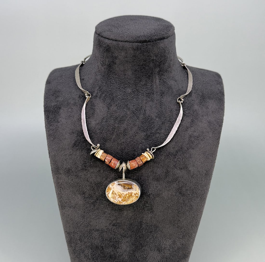 Sterling Silver Agate Necklace (1 of 4)