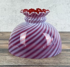 Cranberry Swirl Opalescent Lamp Shade
