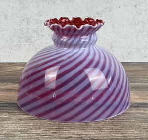 Cranberry Swirl Opalescent Lamp Shade