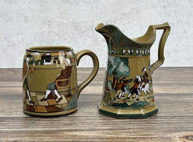 Buffalo Pottery Deldare Ware Pitcher & Mug