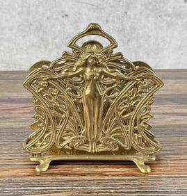 Art Noveau Brass Napkin Holder