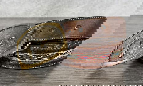 Hitched Horsehair Belt & Bronze Duck Buckle