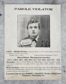 Frank Novak Parole Violator Wanted Poster