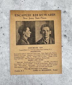 New Jersey State Prison Escapee Wanted Poster
