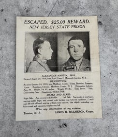 Alexander Martin New Jersey State Wanted Poster
