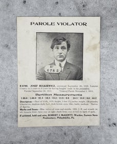 Josef Bulkiewicz Parole Violator Wanted Poster