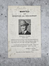 Benjamin Raleigh Wanted Poster