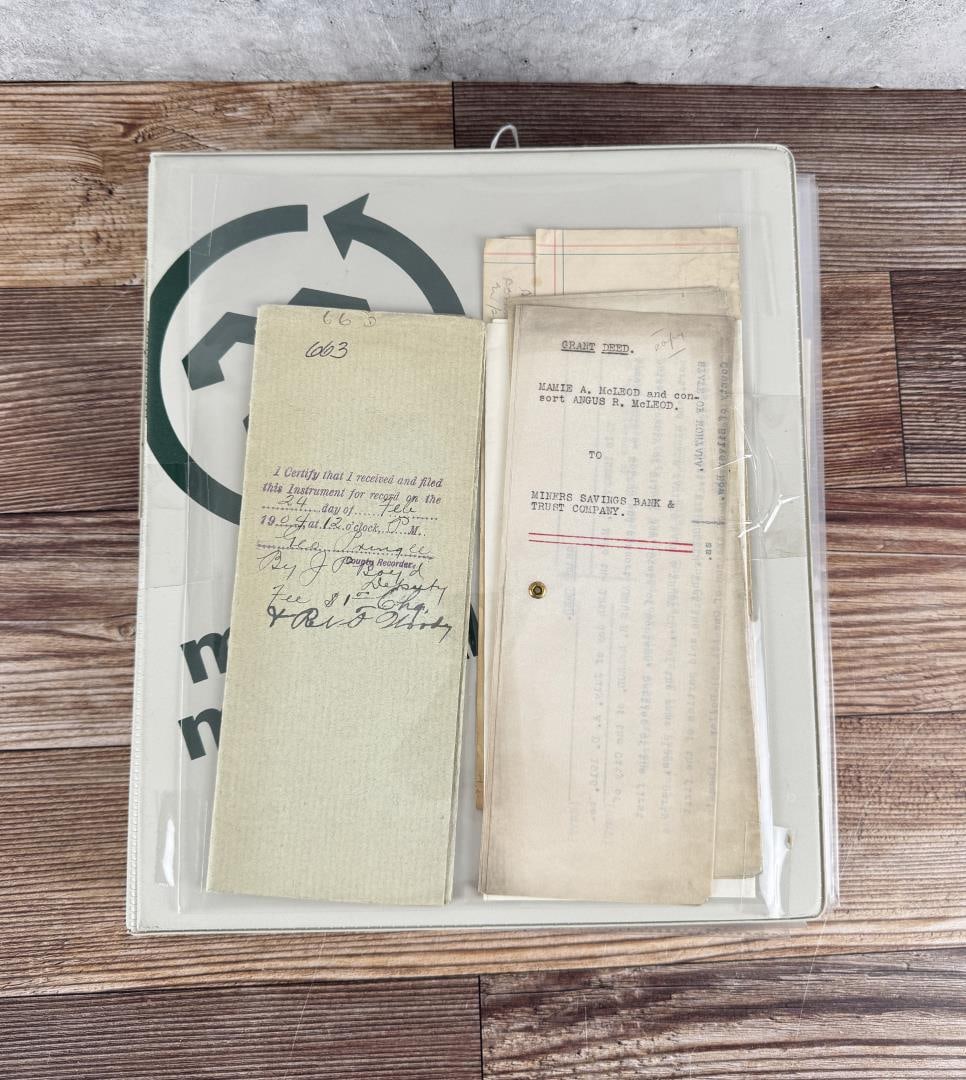 Binder of Antique Historic Montana Paper Ephemera: 12 pages.