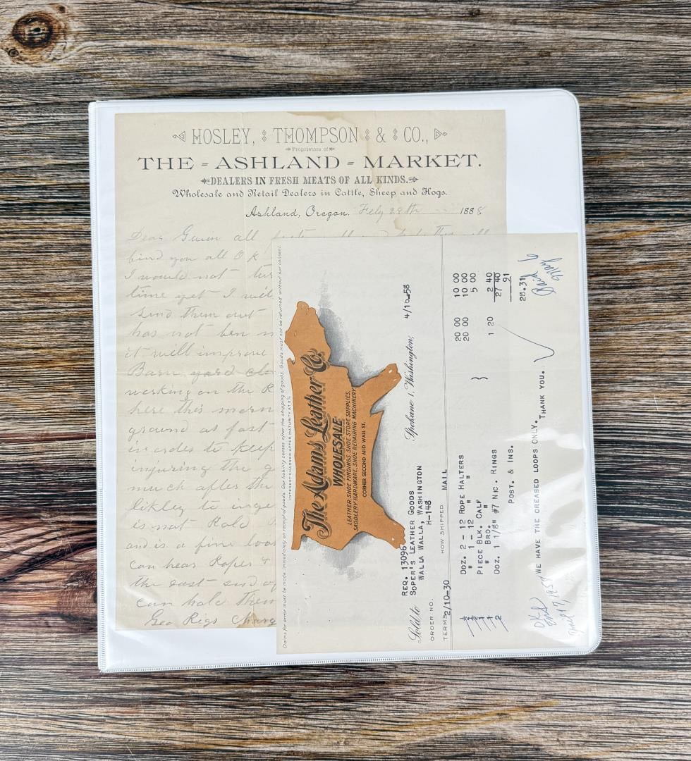 Binder of Antique Historic Oregon Paper Ephemera: 37 pages.