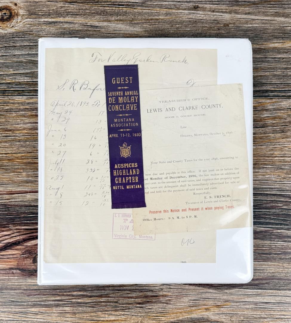 Binder of Antique Historic Montana Paper Ephemera: 23 pages.