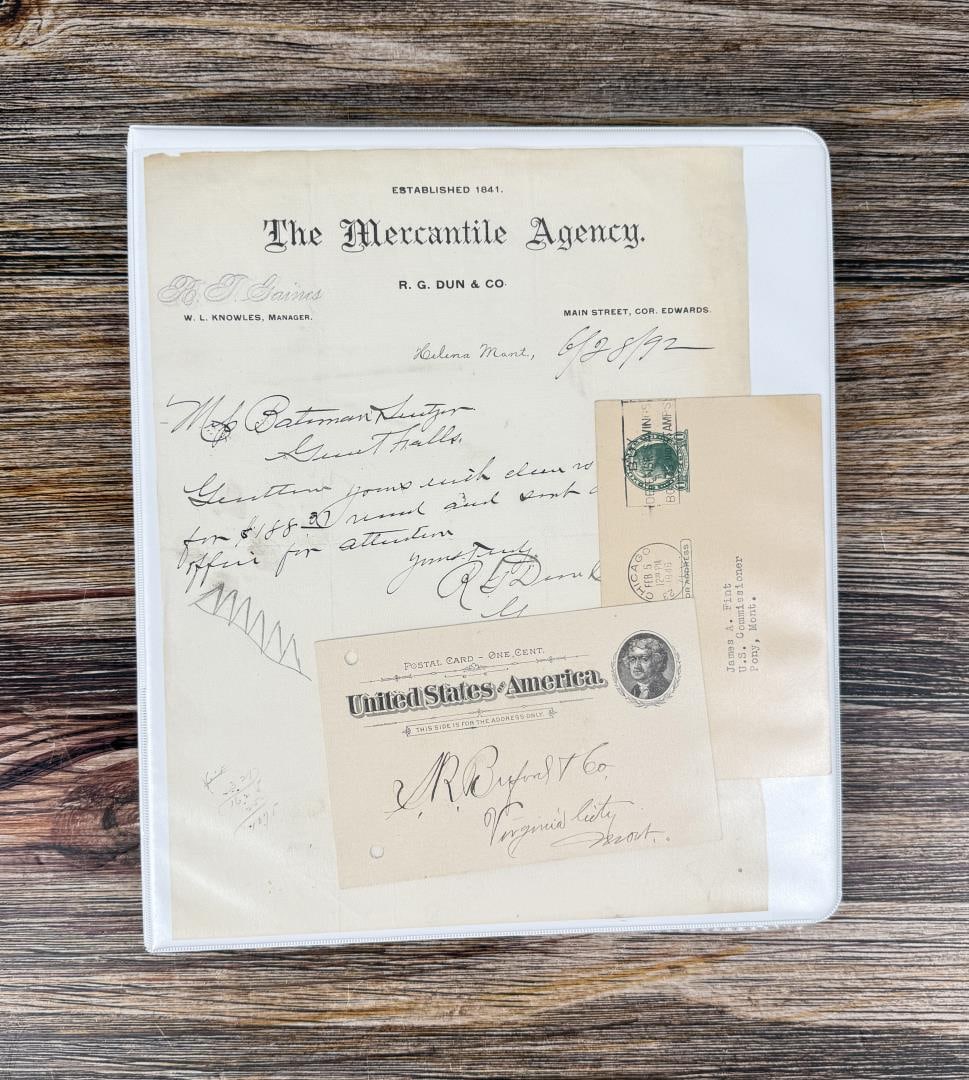Binder of Antique Historic Montana Paper Ephemera: 31 Pages