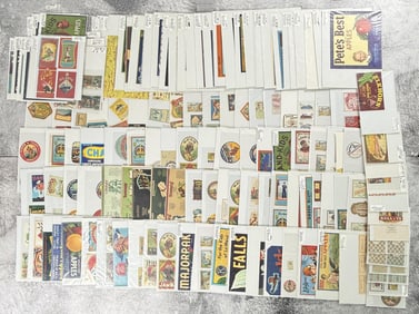 Collection of Antique Fruit Box Can Labels