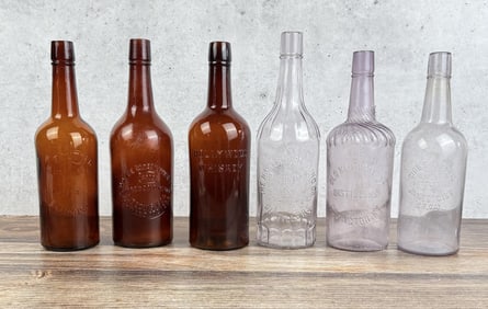 Collection of Antique Whiskey Bottles