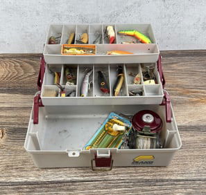 Vintage Fishing Tackle Box and Contents