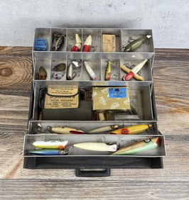 Vintage Tackle Box Full of Fishing Lures