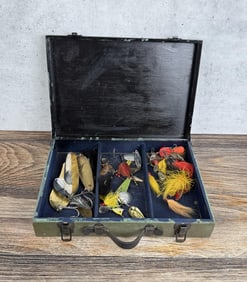 Vintage Tackle Box Full of Fishing Lures