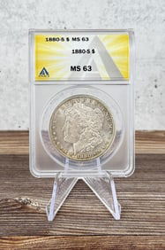 1880 S Morgan Silver Dollar ANACS MS63