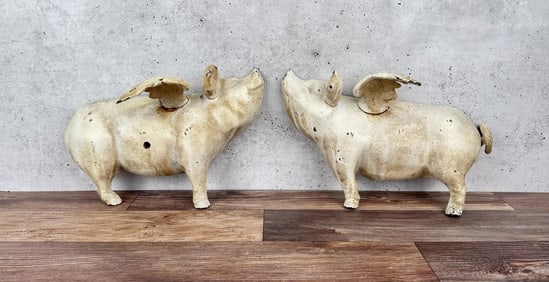 Cast Iron Flying Pig Bank