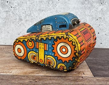Marx Toys Tin Litho Wind Up Flip Over Tank