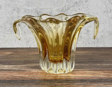 Murano Glass Yellow Waterfall Vase