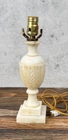 Carved Alabaster Table Lamp