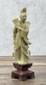 Antique Chinese Soapstone Quan Yin Statue